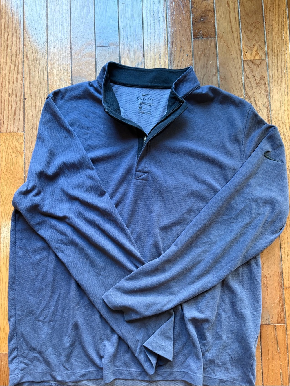 Men's Nike dri-fit blue/grey Quarter-Zip Long Sleeve Shirt